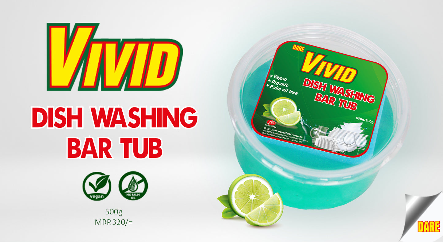 Vivid Dish Washing Bar Tub 500g