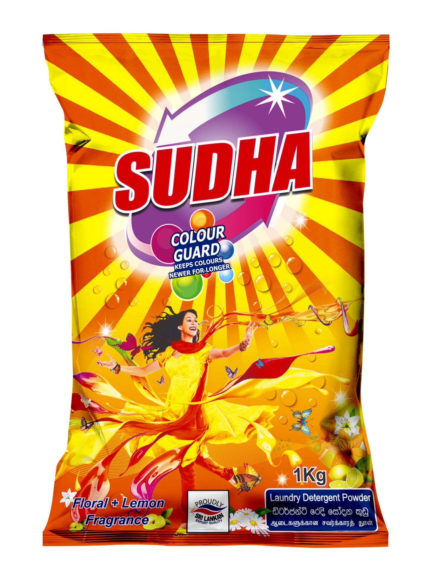 Sudha Colour Guard Laundry Detergent Powder – 1Kg