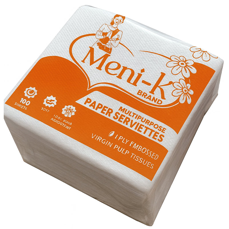 Paper Serviettes Meni-K 1ply Embossed