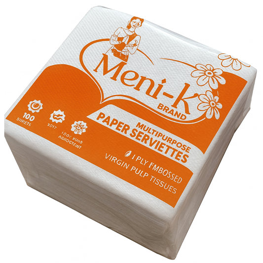Paper Serviettes Meni-K 1ply Embossed