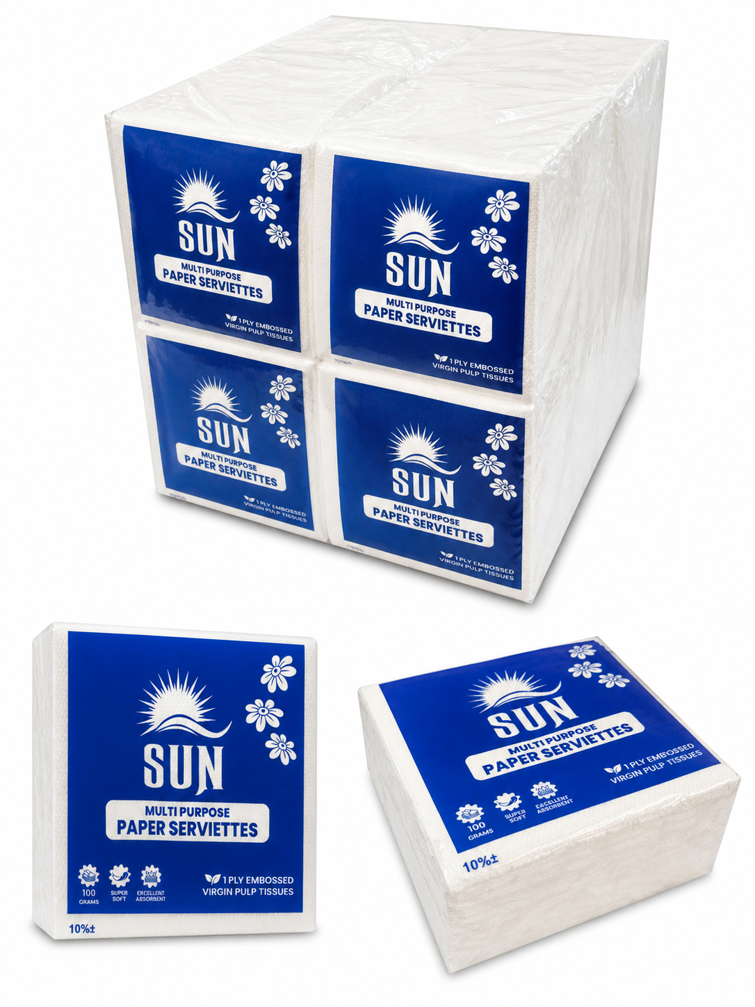 Paper Serviettes Sun 1ply Embossed
